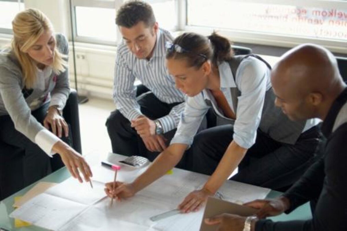 Small group reviewing a CPTED plan
